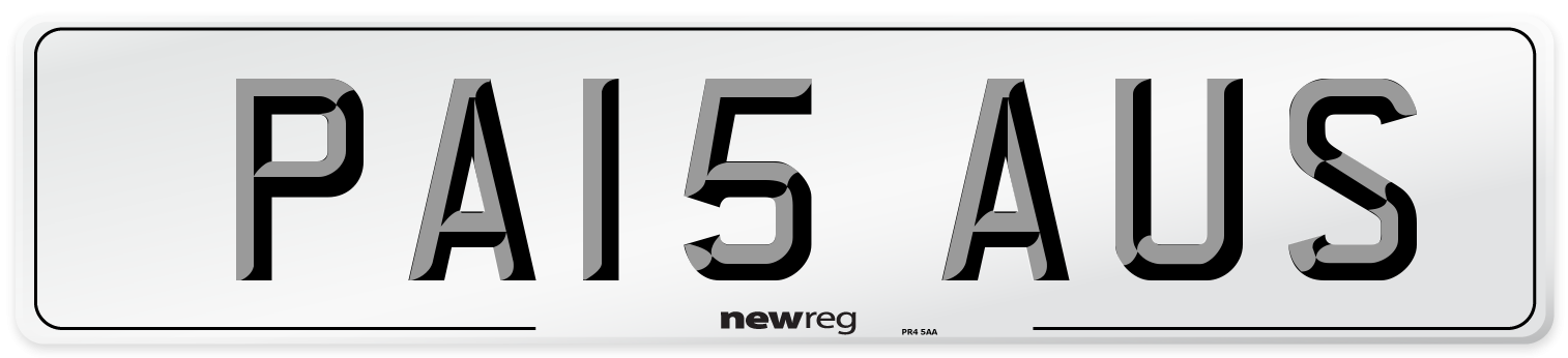 PA15 AUS Number Plate from New Reg